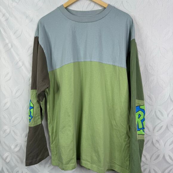 Round Two Long Sleeve Skater Streetwear Colorblock Tee Men's Size XL - Picture 3 of 6